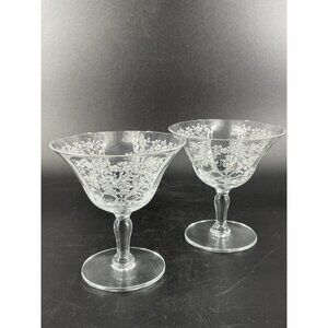 2 Morgantown Mikado Champagne Sherbert Glass Elegant Optic